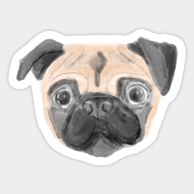 Pug Sticker by AliScarletAdams